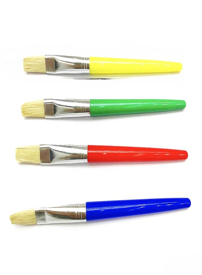Brille Bee Professional Painting Brush Set - Soft Bristles, Ideal for Acrylics, Watercolor & Oil Paints (4Pc Paint Brush Flat) - Image 1